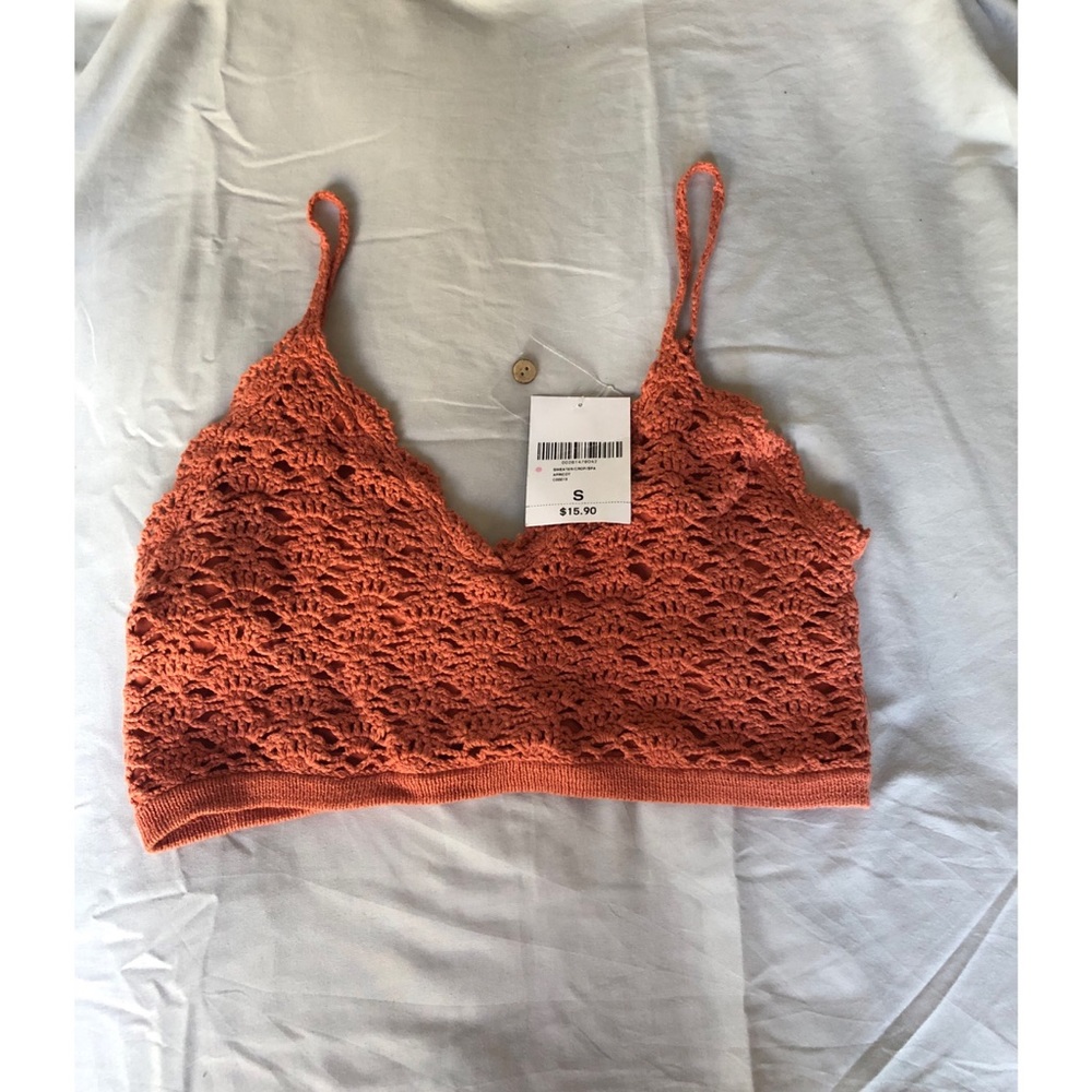 Burnt orange F21 crochet top